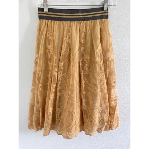 Ariat Golden Yellow Mustard Lace Skirt - Picture 3 of 10